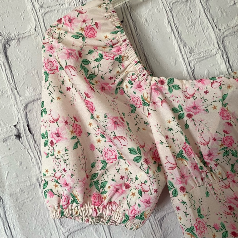 BOHEMIAN STYLE FLORAL PRINT SLIT SIZE MIDI DRESS - Picture 10 of 14